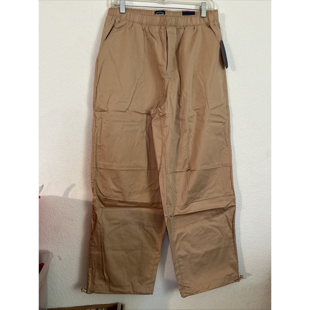 Scoop Womens Cotton Parachute Joggers High Rise Pull-on Relaxed Brown Size M NWT